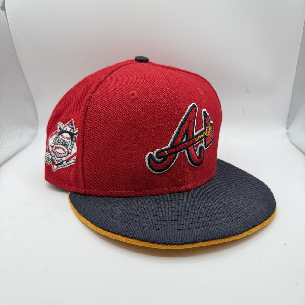 Atlanta Braves New Era 9FIFTY Snapback Hat ATLANTA Under Brim MLB Red Navy